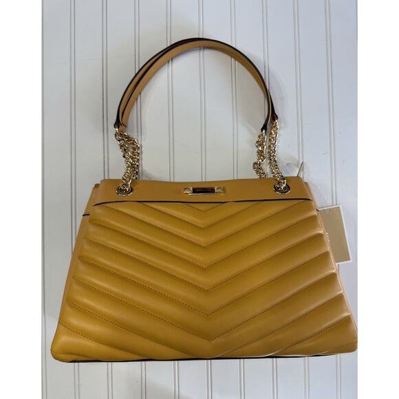 Michael Kors Handbags - NWT Michael Kors Whitney Medium Quilted Tote Bag Golden Yellow Gold MSRP $628